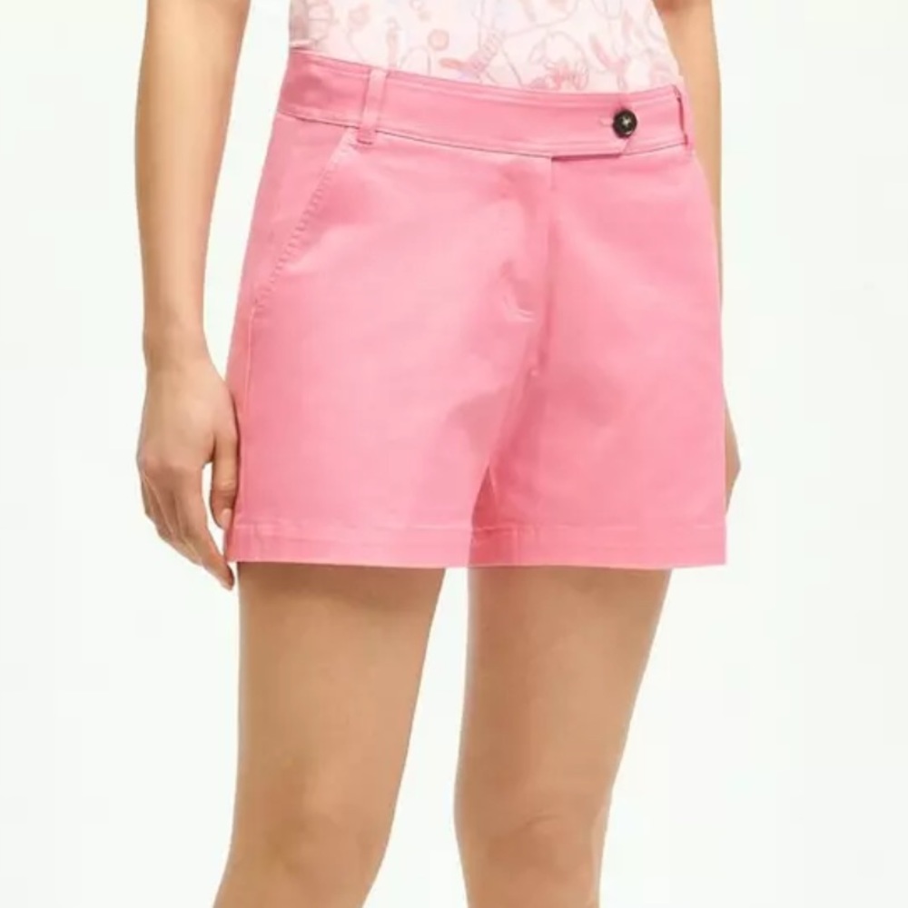 Brooks Brothers Cotton Twill Pink Chino Shorts Business Casual Preppy Size 2 XS